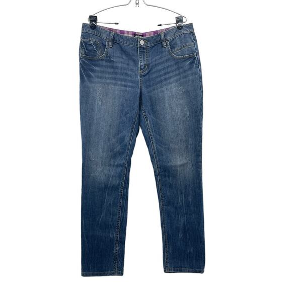 Allen B. By Allen Schwartz Denim - Allen B Schwartz Mid-Rise Straight Leg Jeans Blue Denim Women Size 16 Vintage